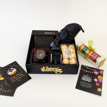 Stylish Birthday Gift Set for Husband | Fastrack Sunglasses, Wallet, Belt, Watch, Ferrero Rocher & More