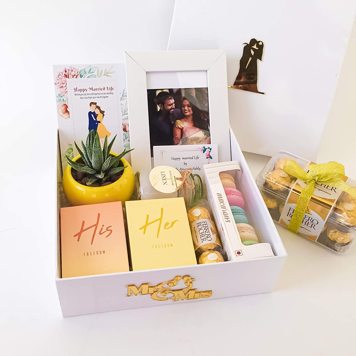 Soy Candle Wedding Gift Succulent & Homemade Cookie Engagement Gift Succulent Gift Congrats Gift Box Congratulations Gift Box