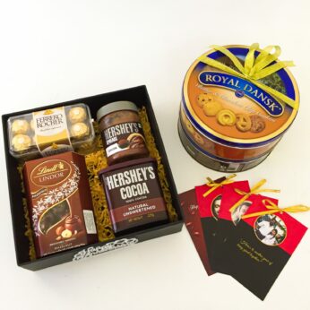 Premium Anniversary gift box for couple with a Lindor, Hersheys and blissful greetings