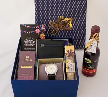 Best gift for father on this fathers day with lovely perfume, watch and a sweet greetings.