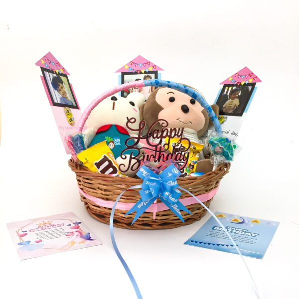 Decorous children's day gift set gift hamper with lovely soft toys and a sweet greetings. - Image 2