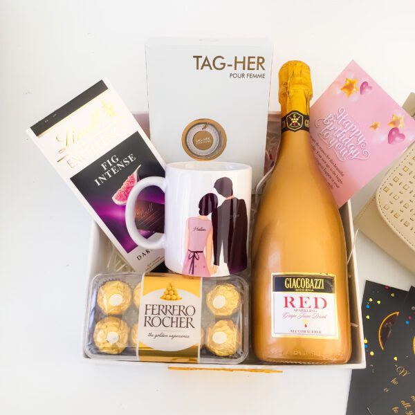 Celebrate Her Women's Day Gift Hamper Box With Chocolates, Sling Bag, Perfume, And More - Image 2
