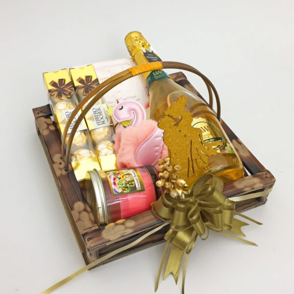 Beautiful wedding day hamper with wine, Chocolates and more with blissful greetings! - Image 3