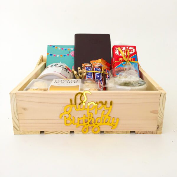 Elegant Birthday gift hamper with Chocolates ,Pot and a sweet greetings. - Image 3
