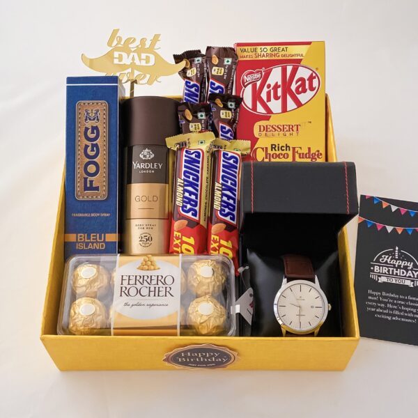 Luxury Birthday gift hamper with lovely deodorant , watch and a sweet greetings. - Image 3