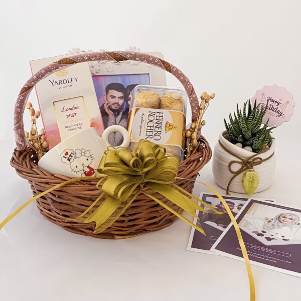 Delightful Birthday gift hamper with perfume, frame and a sweet greetings. - Image 3