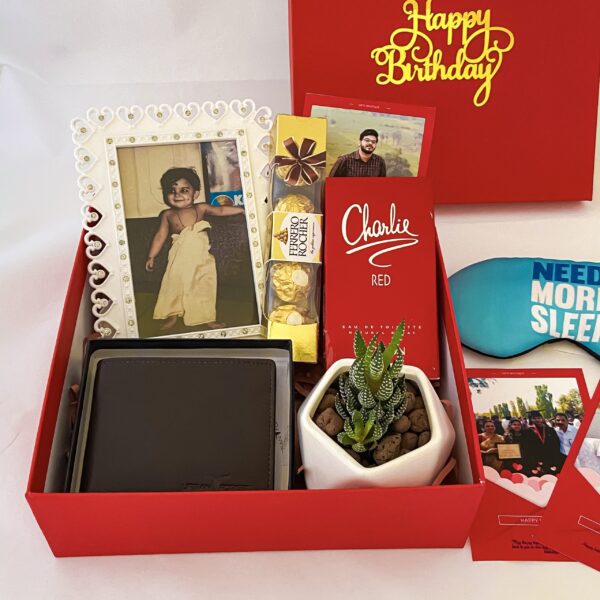 Premium Birthday gift hamper with frame, wallet and a sweet greetings. - Image 4