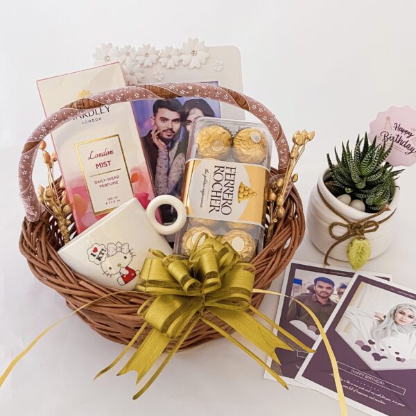 Delightful Birthday gift hamper with perfume, frame and a sweet greetings. - Image 4