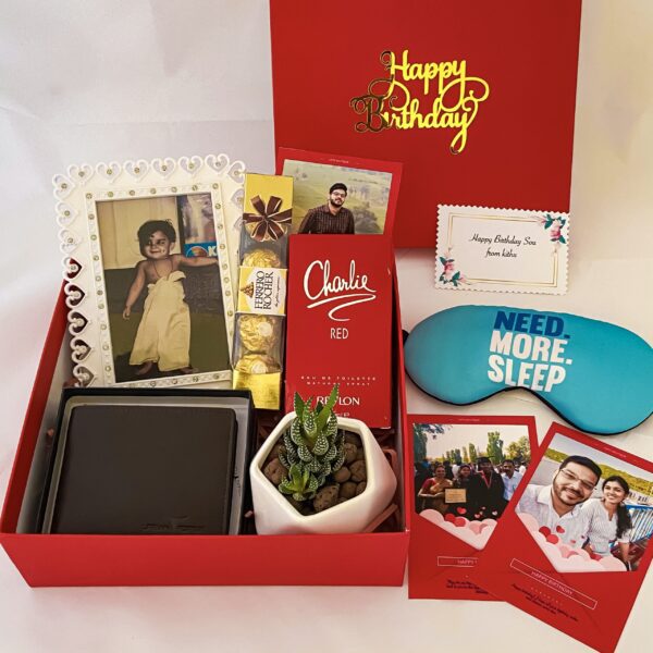 Premium Birthday gift hamper with frame, wallet and a sweet greetings. - Image 5