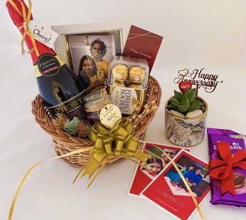 Amazing Anniversary Gifts for Parents from Daughter filled with chocolates & wine