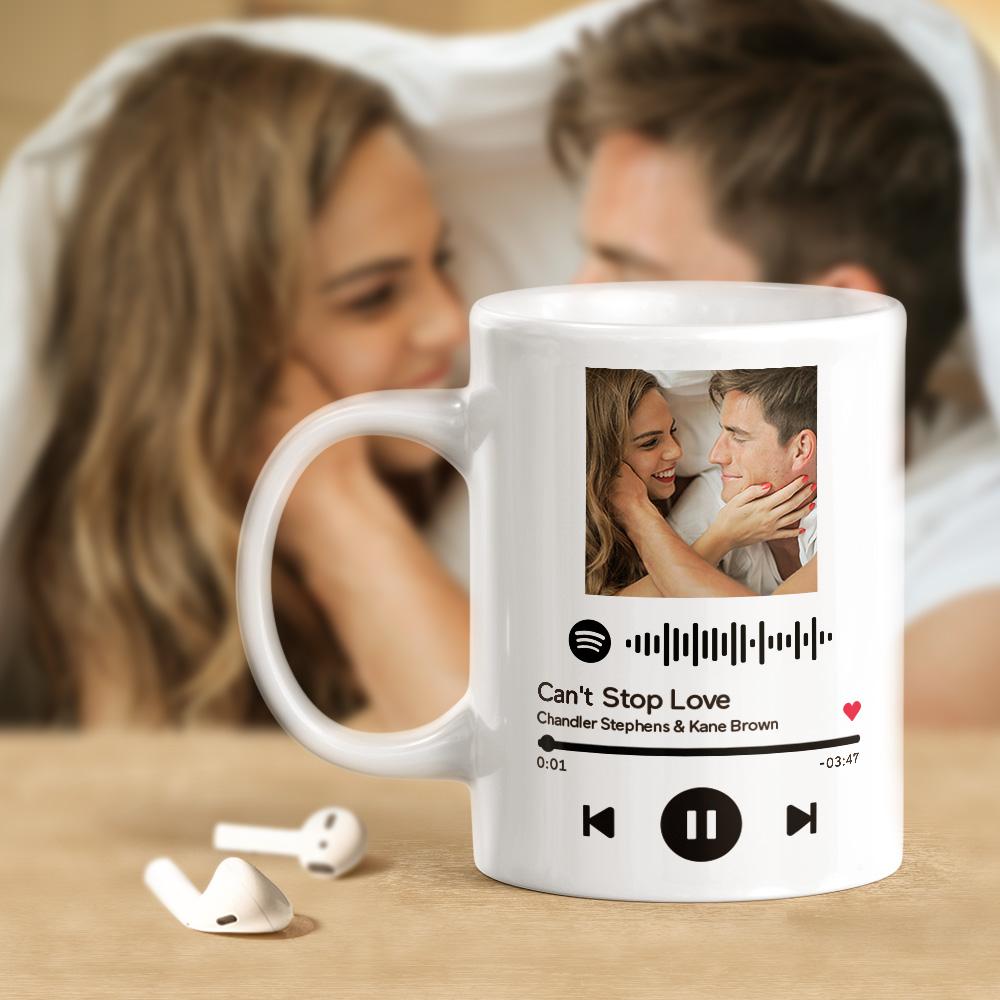 Personalised photo print&music QR Code mug