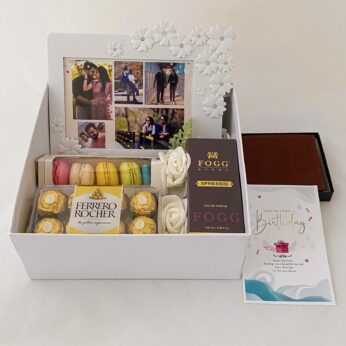 Delightful Birthday gift hamper with Perfume,Wallet and a sweet greetings. 