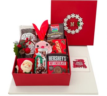 Resplendent Christmas cake gift box With Plum Cake, Chocolates, And More