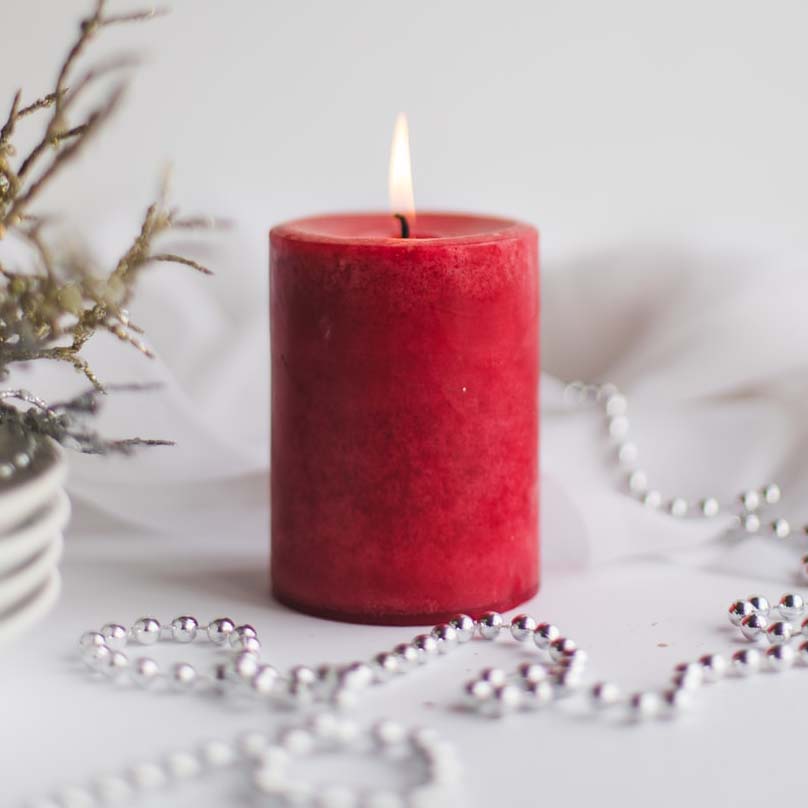 Christmas Red Candle Cylinder