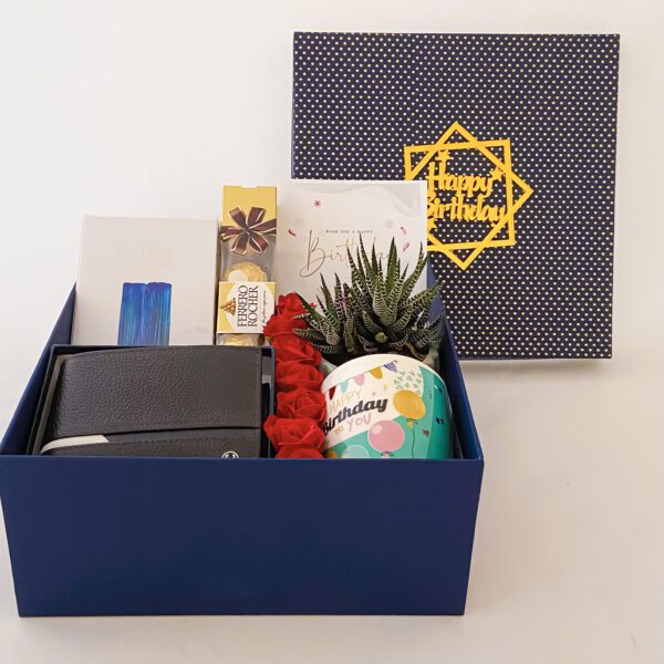 Stylish Birthday gift for husband india with Perfume, Chocolates, Allen Solly wallet, And Greeting Cards - Image 4