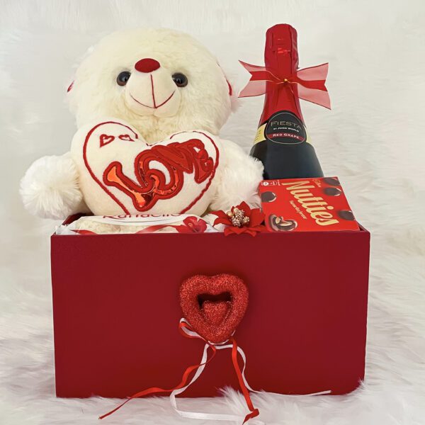 Cute Valentines Day gift box for your girlfriend with special chocolates, a teddy bear, and more - Image 3
