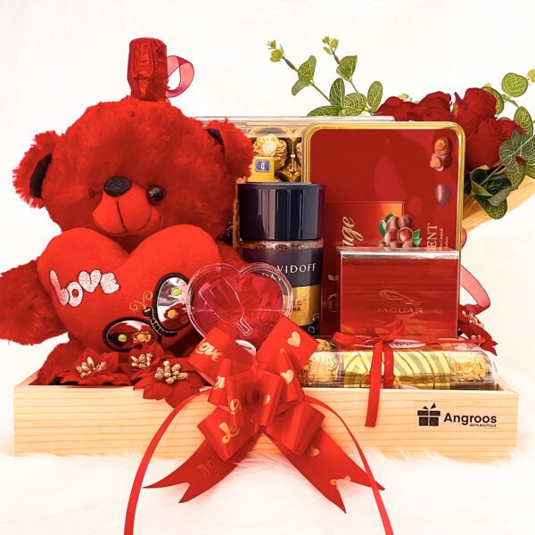 Premium anniversary gifts for her were decorated with teddy, chocolates, and flowers. - Image 3
