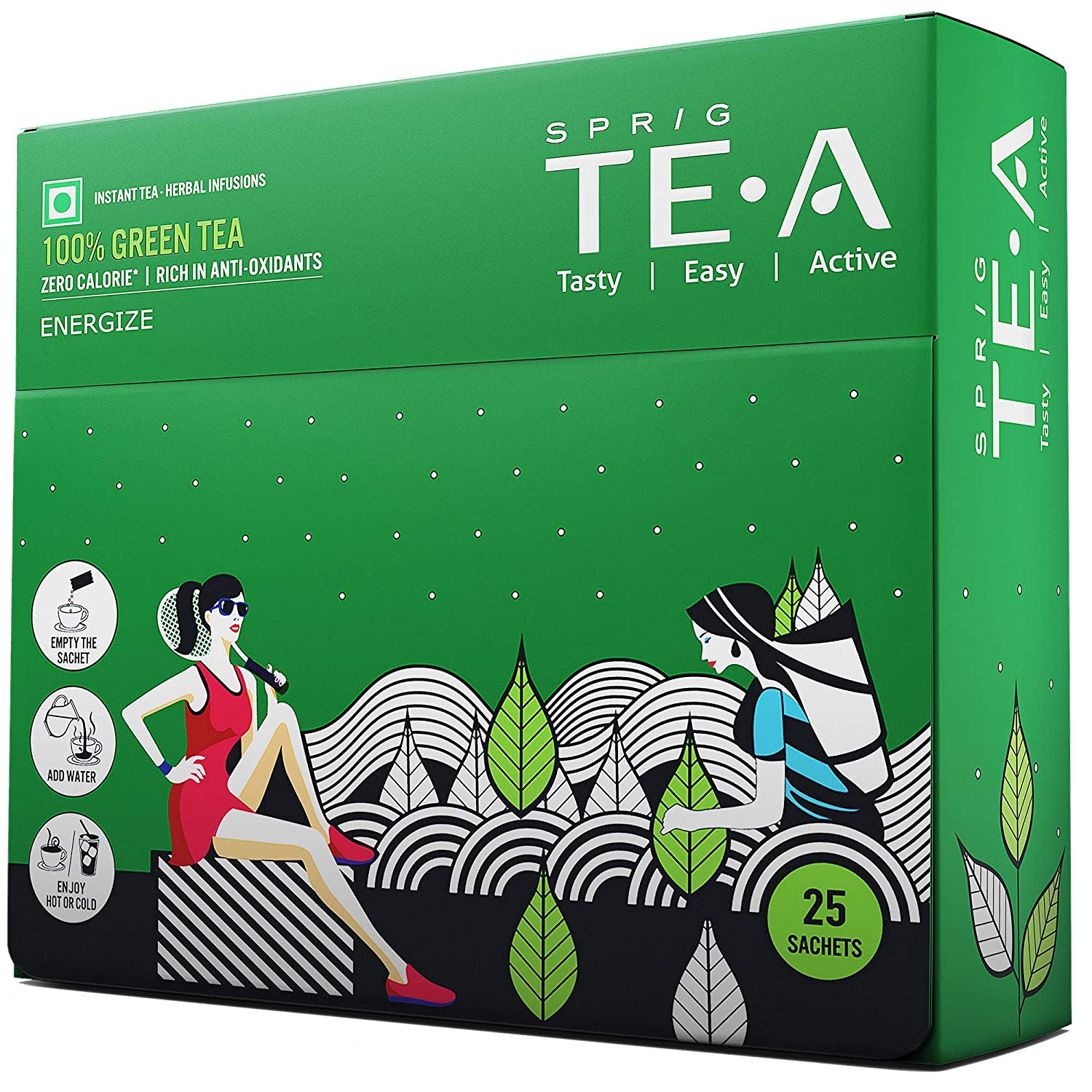 SPRIG TE.A 100% Green Tea Pack of 25