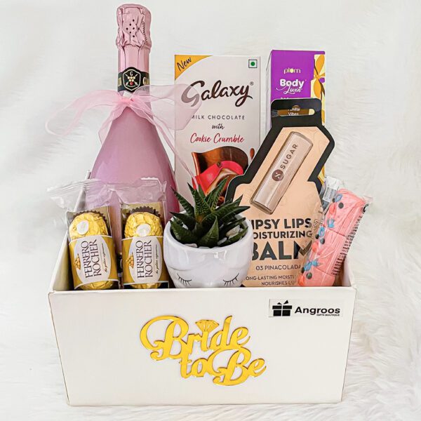 Exciting Bride to be gifts with grape juice, Chocolate, Lip balm, and greetings - Image 3