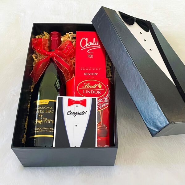 Finest gift for groom on wedding day with red wine and perfumes - Image 4