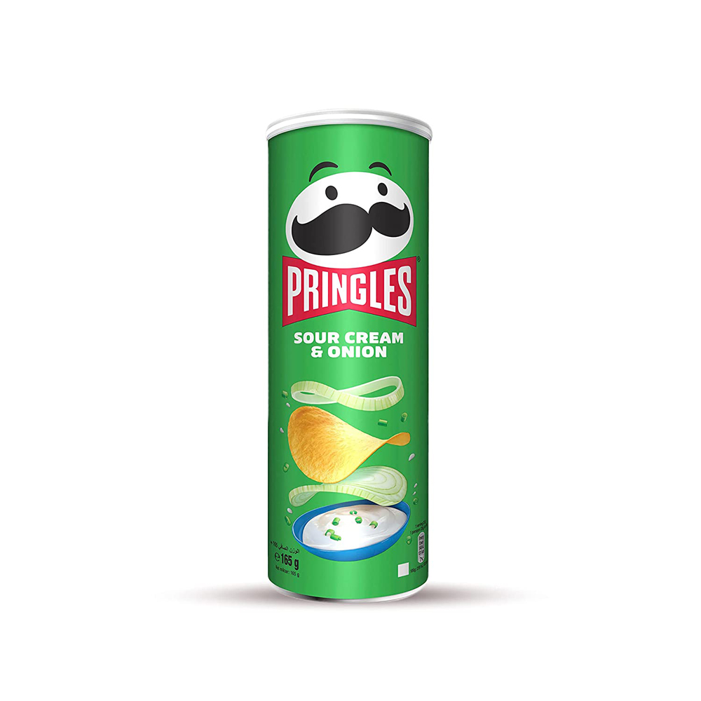 Pringles Potato Chips, Sour Cream and Onion-107g