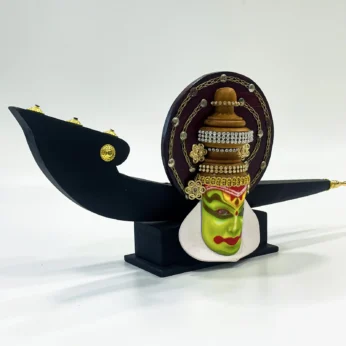 Magnificent 3D Kathakali head with traditional boat (15.5 x 7.5 Inches)