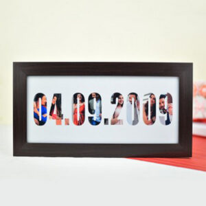 persoalised date photo frame 3x6 