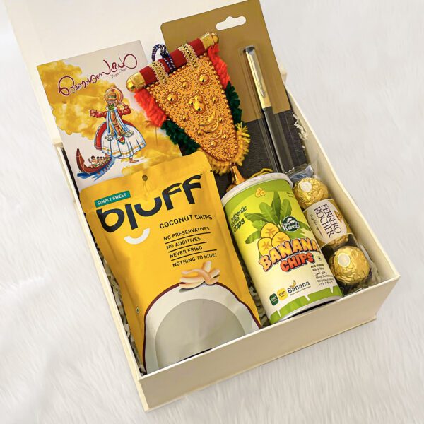 Finest Onam corporate gift hamper with coconut chips and banana chips - Image 2