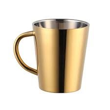 Stainless steel golden tea mugs