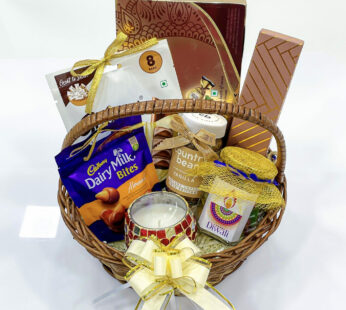 Sweet Diwali gift baskets with Diwali special galaxy milk chocolates, Diary milk and more