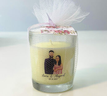 Pleasant wedding return gifts with Personalized Decorated Candle ( 25 Nos )