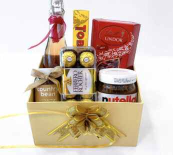 New Year 2023 gift box includes Imported chocolates, Coffee and Glittery Wine