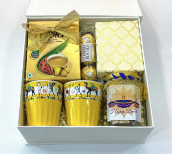 Happy Diwali gift hamper with Diwali sweets, chocolates and more
