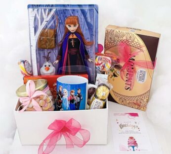 Enjoyable birthday gift for 12 year girl, with frozen theme doll, greeting cards & more