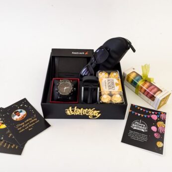 A stylish gift for boy on his birthday includes Sunglass, a watch, a wallet, and more