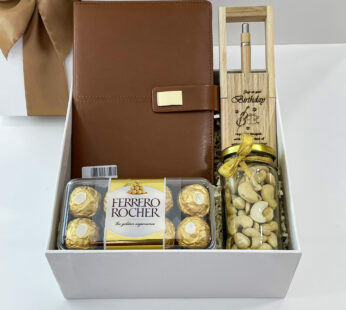 Born Day Wishes Birthday Gift For Father With Nuts, Chocolates, Pen Holder, And More