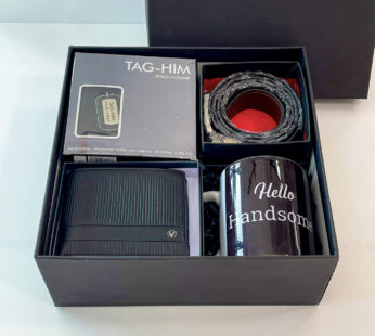 Simple & Minimalistic Gift For Men With Leather Accessories, Perfume, And Coffee Mug