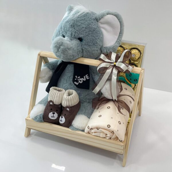 Kisses & Cuddles Gift Hamper For Newborn Babies filled with soft toy, towel, and more - Image 4