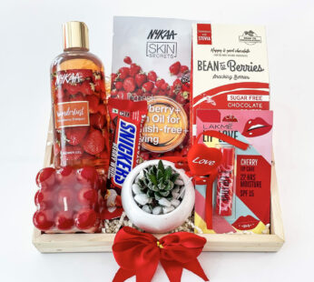 Premium Red Mothers Day Gift For Mom With Bubble Candle, Shower Gel, Sheet Mask, And More