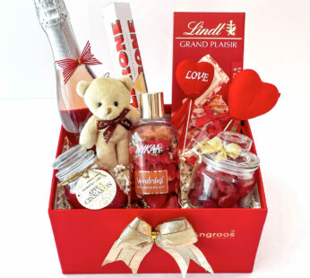 Hot Temptations Valentine’s Day Gift With Wine, Chocolates, Scented Candle, And More
