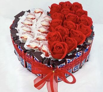 Chocolate wedding gift for best friend with Delicious chocolates & artificial flowers
