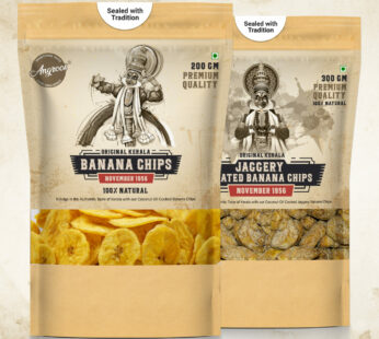 Crunchy Banana Chips (200g) And Jaggery Chips (300g) Combo Pack
