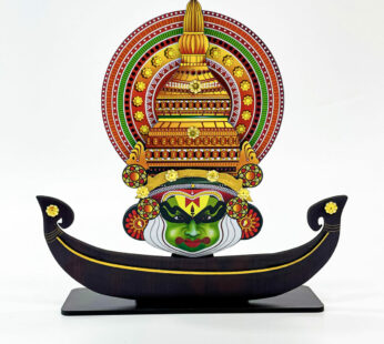 Miniature of traditional Kerala boat with kathakali head (Width 10.5, Length 10)