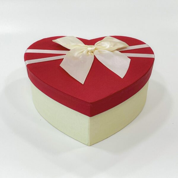 Red and Cream Colored Ribbon Decorated Gift Box - Perfect for Presenting Your Gifts - 3 x 6 x 7.5 Inches - Image 2