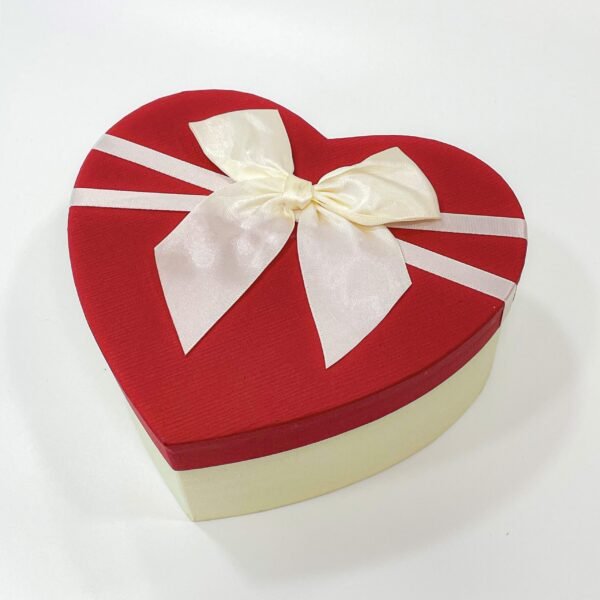 Red and Cream Colored Ribbon Decorated Gift Box - Perfect for Presenting Your Gifts - 3 x 6 x 7.5 Inches - Image 3