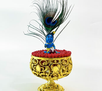 Krishna Mayilpeeli stand- Add tradition and elegance to your decor with this intricate stand