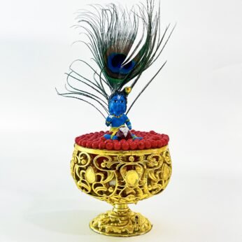Krishna Mayilpeeli stand- Add tradition and elegance to your decor with this intricate stand