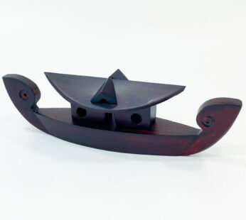 Handicraft small wooden boat with dark brown x 2 PCs(H 2.5 x W 8 x L 1.5 inches)