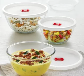 Borosil Glass Serving & Mixing Bowls with Lids pack of 30