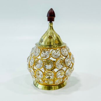 Illuminated glass crystal lamp (small size): H 5 x W 3 x L 2.25 inches